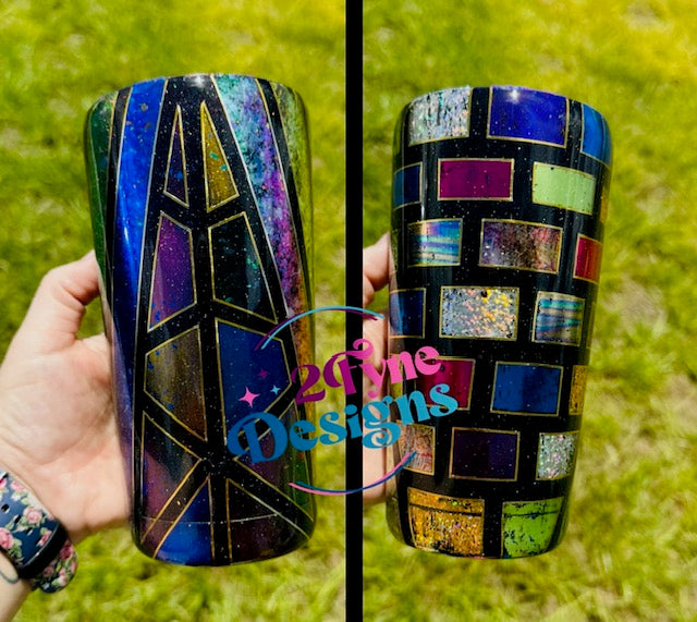 20oz Dark Shattered Glass Tumbler