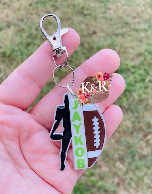 Personalized Football Keychain