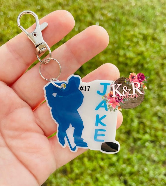Personalized Hockey Keychain