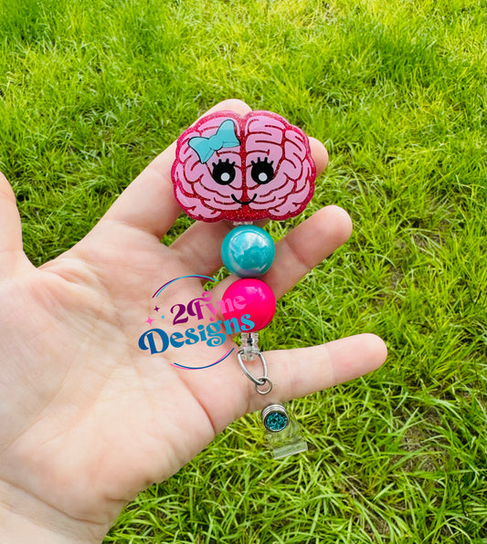 Light Pink Brain Badge Reel